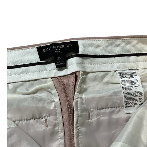 Banana Republic Avery Pants Womens Blush Size 2P Faux Bow Belt Soft Pockets - Picture 8 of 9